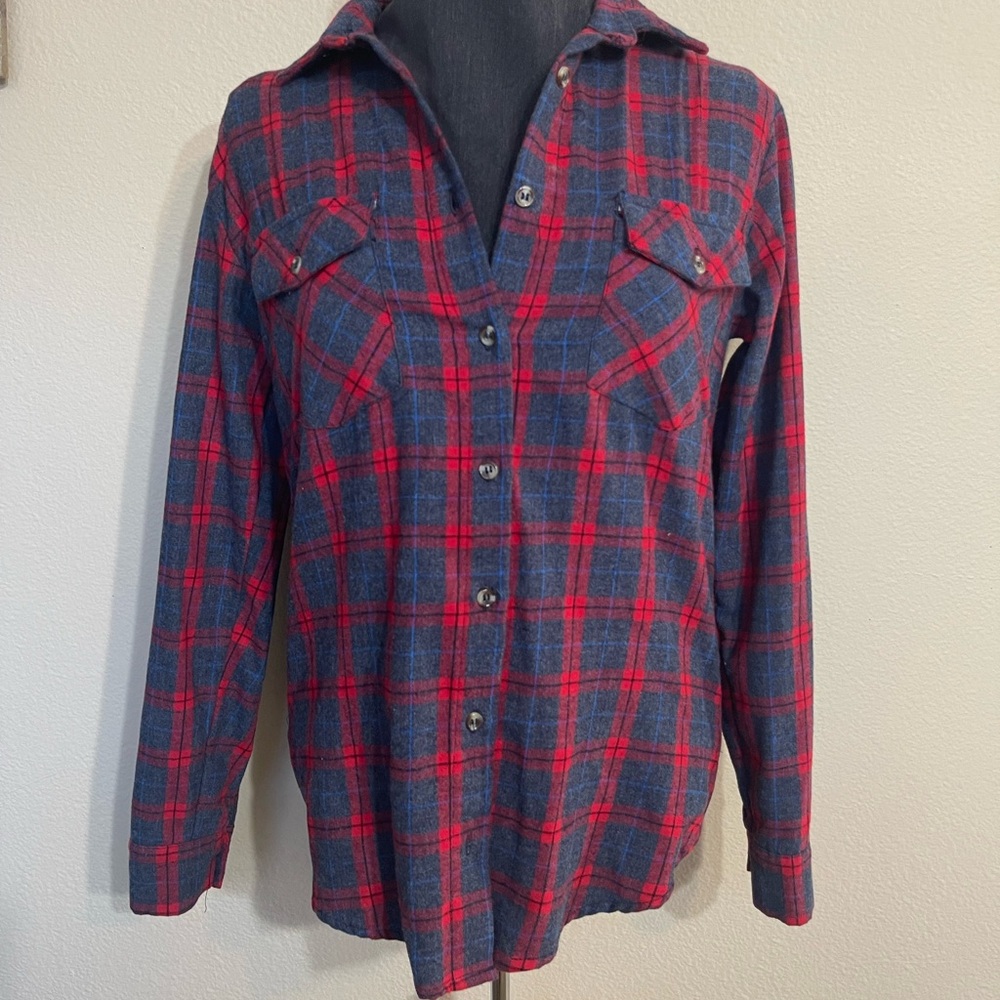 RSQ Red and Gray Plaid Shirt women’s XS